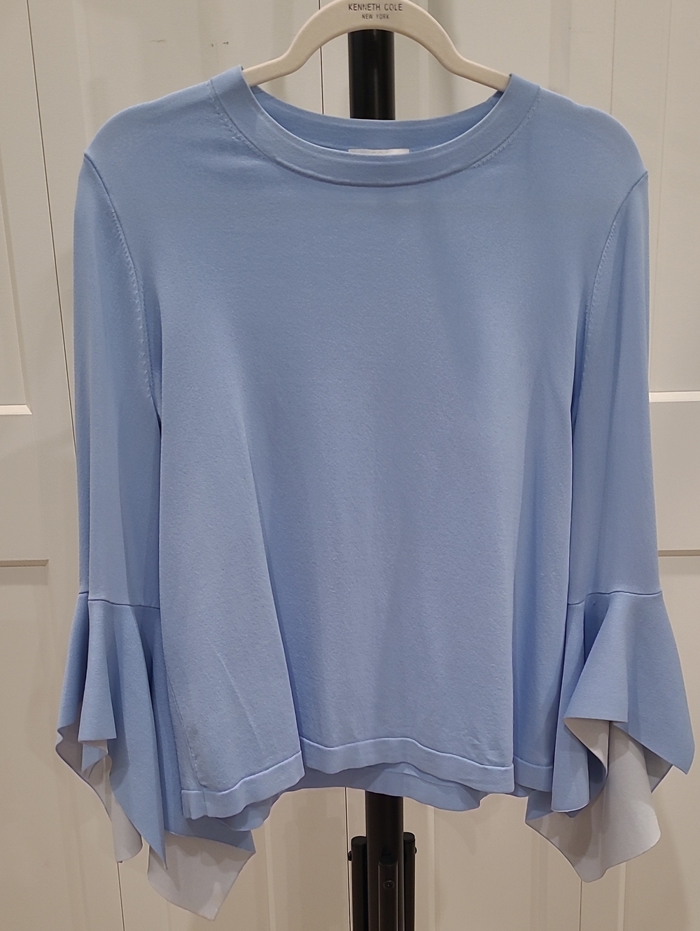 COS Light Blue Ruffle Bell Sleeve Top